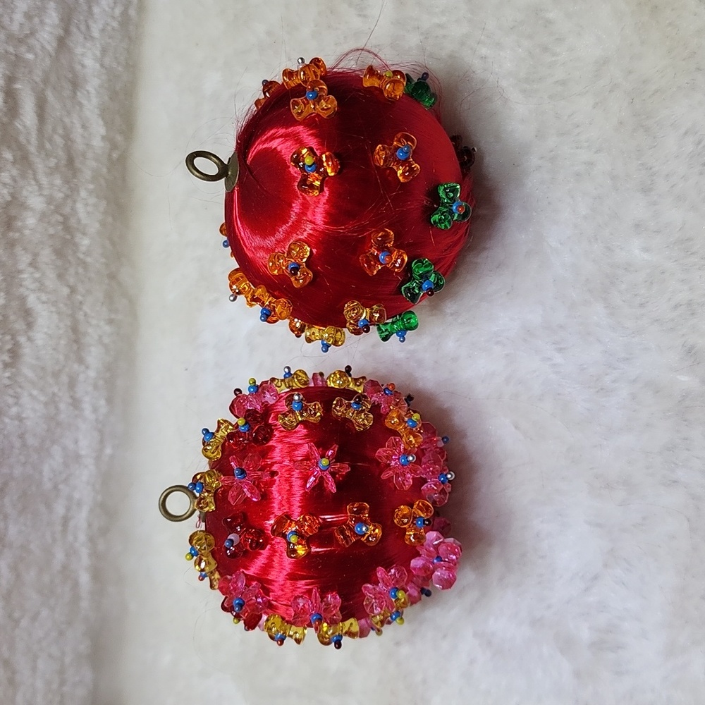 Vintage 60's Push Pin Christmas Ornaments